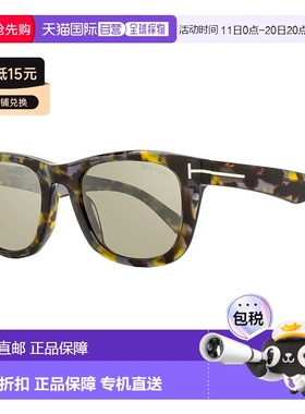 自营 Tom Ford男式肯德尔闪光太阳镜TF1076 55L蓝色哈瓦那54mm-55