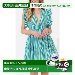 新款 美國 Playa綠色 自營oliphant交叉背迷你連衣裙在Playa綠色