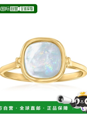 自营 Ross-Simons 14 克拉黄金意大利珍珠母贝戒指 - 白色 美国奥