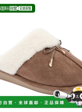 自营Nautica Faux-Fur-Lined Slipper - dark brown heather 美国