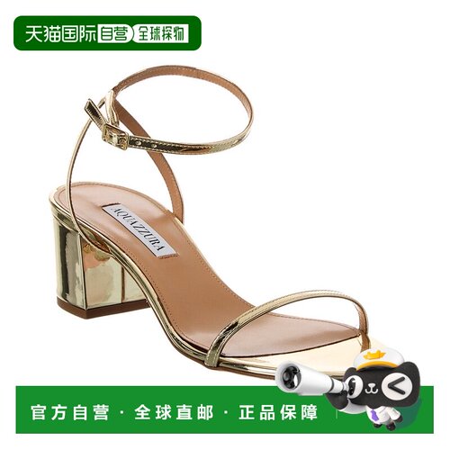 自营Aquazzura Deneuve Bow 50 乙烯基高跟鞋 - 金色 美国奥莱直