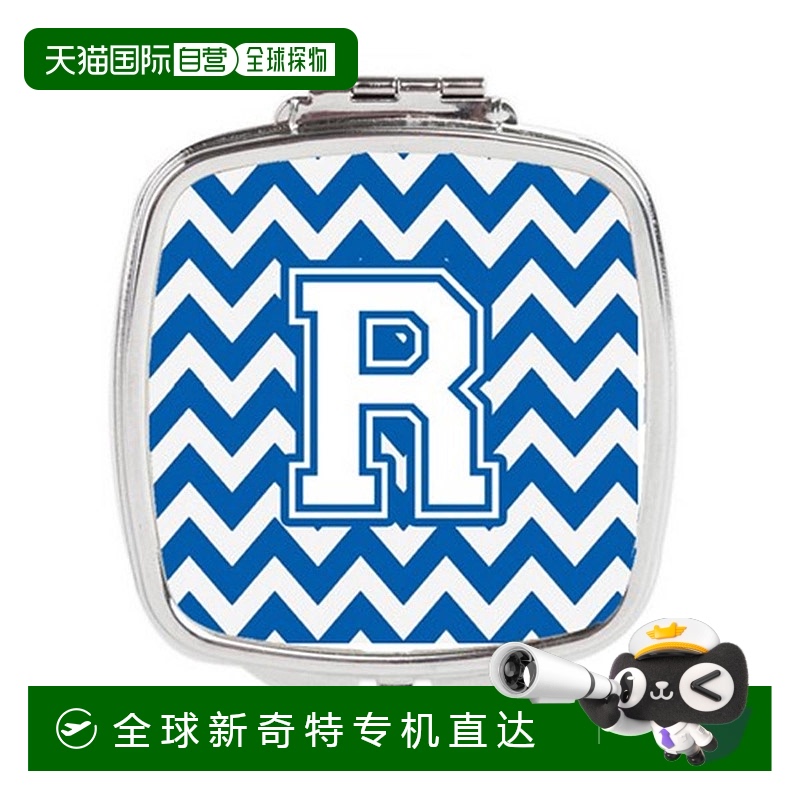 自营Carolines Treasures CJ1045-RSCM字母 R雪佛龙蓝白小巧镜&