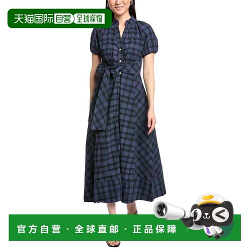 自营Sail to Sable Blackwatch Abby Midi Shirt Dress - navy 美