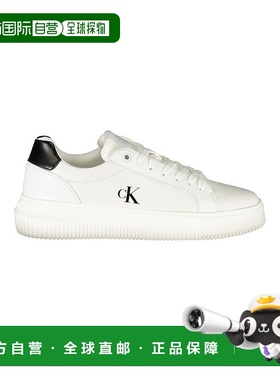 自营 calvin klein凯文克莱皮革女式运动鞋-白色 美国奥莱直发