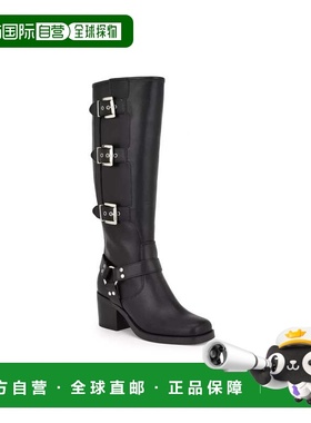 自营Nine West Karry Motorcycle Boots Womens Black Faux Leath
