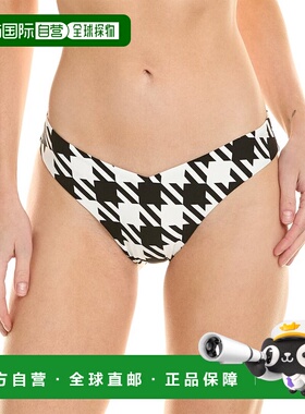 自营 WeWoreWhat Delilah 下装 - 黑色/白色 泳裤美国直发奥莱