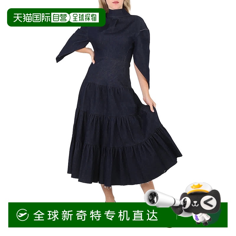 自营 Chloe女士牛仔分层迷笛连衣裙-蓝色 【美国奥莱】直发