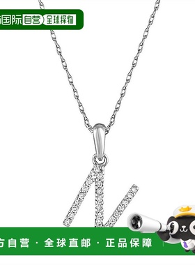 自营 sabrina14k 白金和钻石初始项链 - 白色 n 美国奥莱直发吊坠