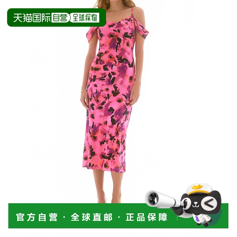 自营joseph ribkoffFloral Cold-Shoulder Dress In Black Multi