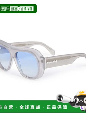 自营Palm Angels Sunglasses Aviator Full Rim, White Frame And