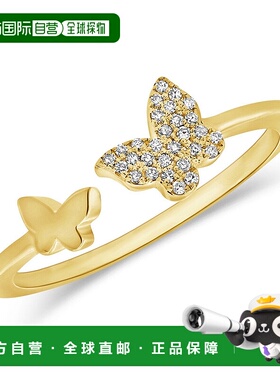 自营sabrina14k 金 & 钻石开口蝴蝶戒指 - 黄色 美国奥莱直发