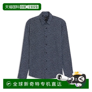 深蓝色 自营 采用印花高性能弹性意大利面料 boss修身 美国 衬衫