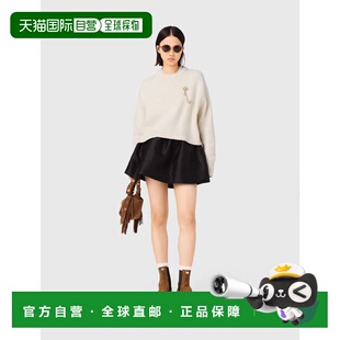 自营maje花卉胸针毛衣-ecru 美国奥莱直发