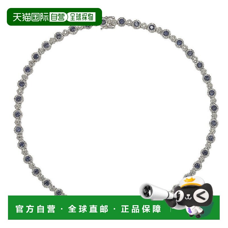 自营 Suzy Levian 纯银蓝宝石和钻石口音网球项链 - 蓝色 美国奥