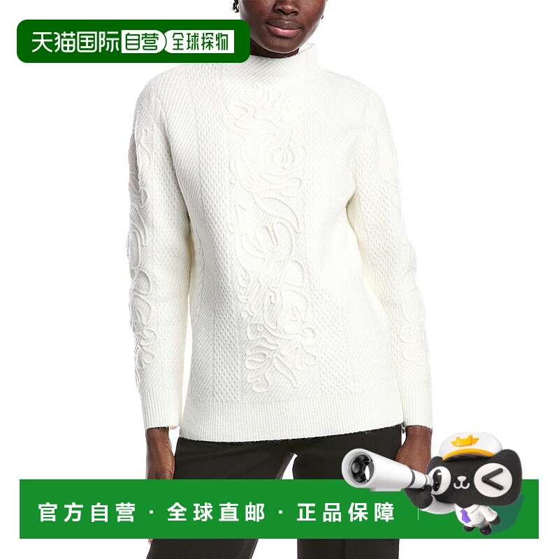 自营Anne Klein Cable Knit Sweater - white 美国奥莱直发