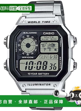 自营Casio Men’s Black and Silver Digital Watch - AE-1200WHD