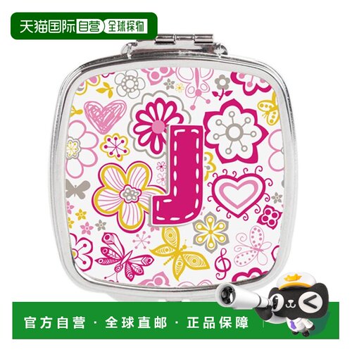 自营Carolines Treasures CJ2005-JSCM 字母 J 花蝴蝶粉色小正品