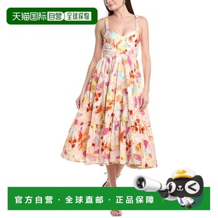 粉红色 Kellem丝绸混纺迷笛连衣裙 美国奥莱直发服饰 AMUR 自营