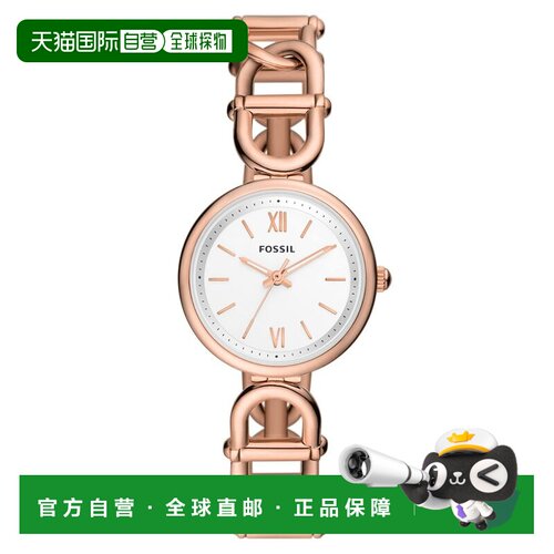 自营Fossil女式Carlie银色表盘手表-银色 美国奥莱直发