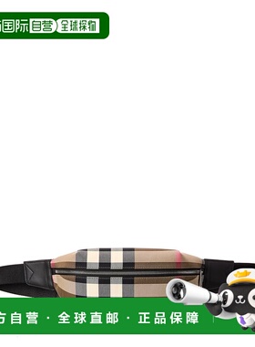 自营Burberry Check Canvas & Leather Belt Bag - multicolored