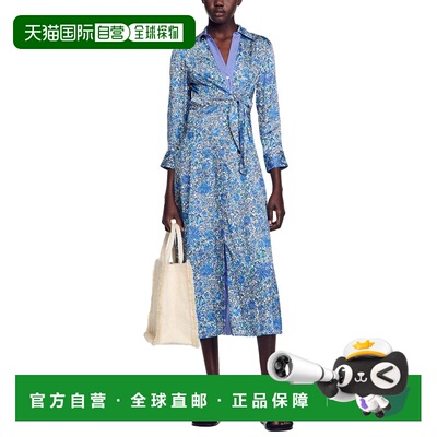 自营Sandro Anjy Dress - blue 美国奥莱直发