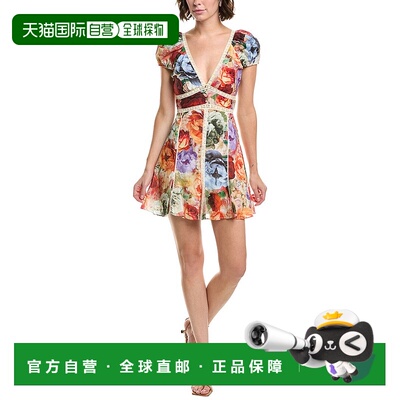 自营alice + olivia Rose Lace Mini Dress - pink 美国奥莱直发