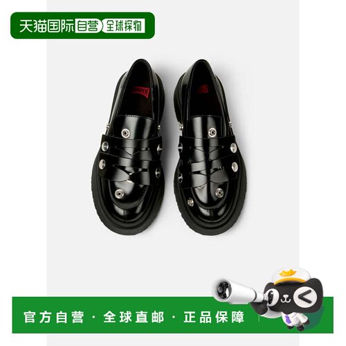 自营Moccasin女子Camper Walden双胞胎-黑色乐福鞋 美国直发奥莱