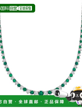 自营 ross-simons925 纯银罗斯-西蒙斯祖母绿和钻石项链 20 英寸