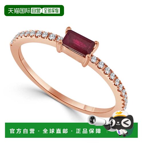 自营sabrina14K Rose Gold Diamond & Ruby Ring - rose gold 美
