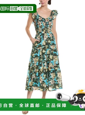 自营 Ro's Garden Tuscany Midi连衣裙-蓝色 美国奥莱直发