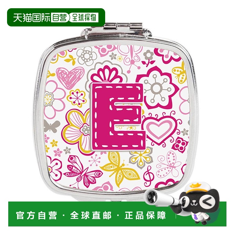 自营 Carolines Treasures CJ2005-ESCM 字母 E 花蝴蝶粉色正品
