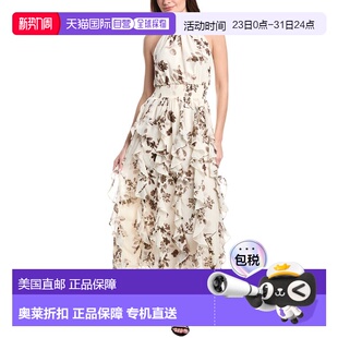 Flounce brown Cascading Dress 美国奥莱直 Maxi 自营1.STATE