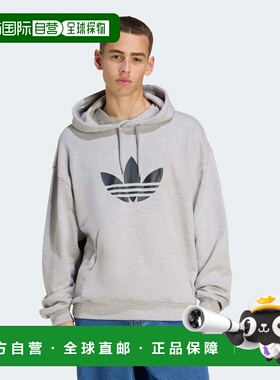 自营Men's adidas ADICOLOR TREFOIL HOODIE - medium grey heath