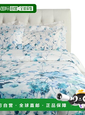 自营 Dea 意大利亚麻 300 纱支 3 件大号羽绒被套装 - 蓝色 美国