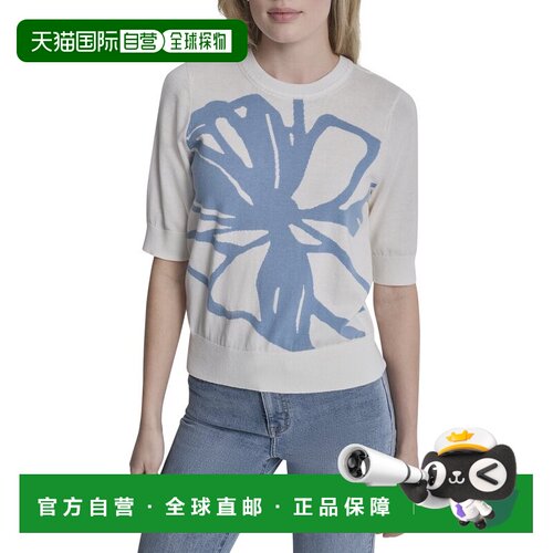 自营DKNY Graffiti Floral Top - WHITE 女装上衣美国直发奥莱
