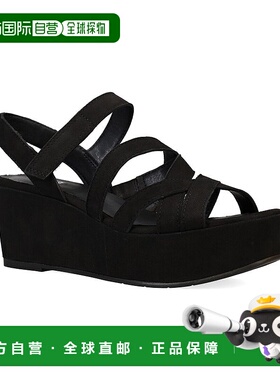 自营 EILEEN FISHER Mazy皮革楔形凉鞋-黑色 美国奥莱直发
