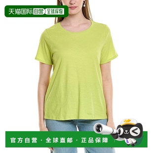 EILEEN 女装 FISHER圆领T恤 美国奥莱直发新款 绿色 自营