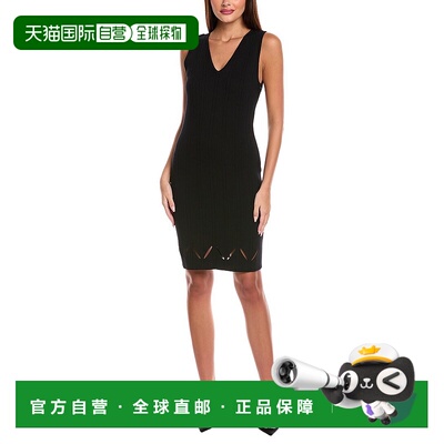 自营st. john圣约翰针织迷笛连衣裙-黑色 美国奥莱直发包臀裙
