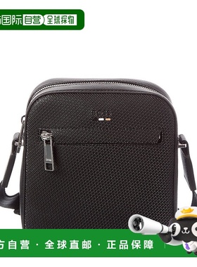 自营Hugo Boss Zair M NS Zip Leather Reporter Bag - black 美