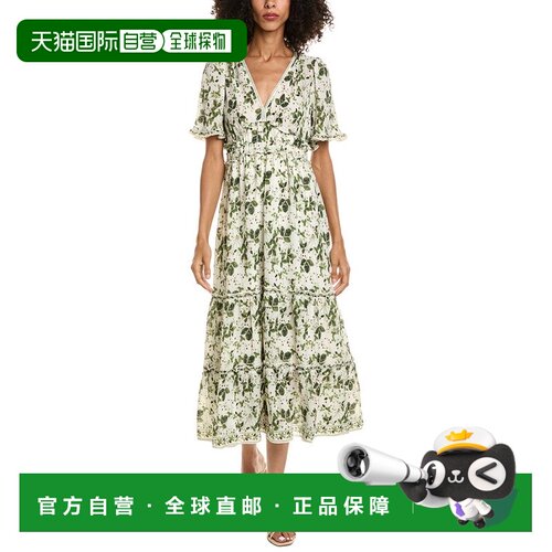 自营Max Studio v领中长款连衣裙-红色 美国奥莱直发