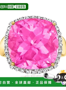 自营 Ross-Simons 粉红托帕石和 . 14kt 黄金钻石戒指 - 粉色 美