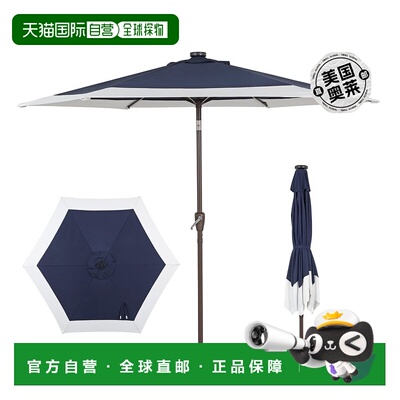 jonathan ySpencer 9 英尺经典海岸双色太阳能 LED 市场露台遮阳