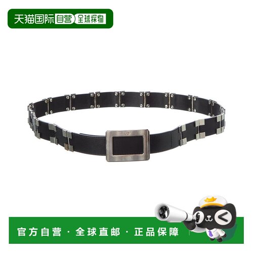 自营Roger Vivier Leather Belt - black 美国奥莱直发