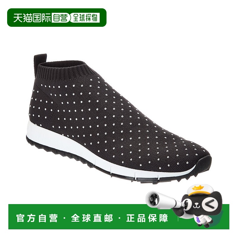 自营Jimmy Choo挪威针织运动鞋-黑色 美国奥莱直发厚底女鞋