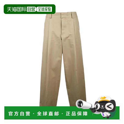 自营dsquared2High-Waisted Chino Trousers - Beige - brown 美