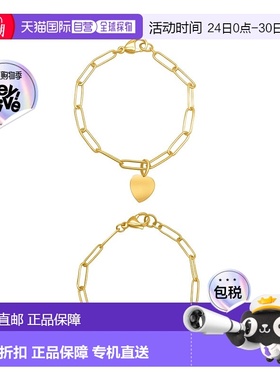 自营 Adornia Heart Paper Clip Chain Set gold yellow 美国奥莱