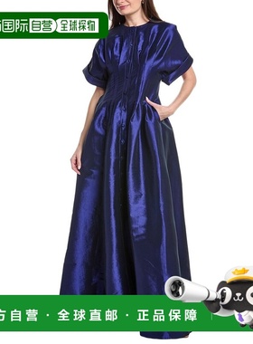自营Rene Ruiz Taffeta Shirt Gown - blue 美国奥莱直发