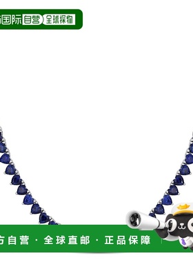 自营925 纯银 Mimi & Max 31 1/5 CT TGW 心形人造蓝宝石网球项链