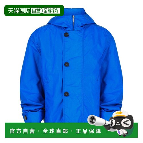自营salvatore ferragamoCoated Hooded Jacket - blue 美国奥莱