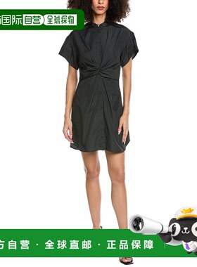 自营rag & bone Gretchen Poplin Mini Dress - black 美国奥莱直